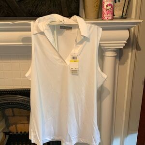 Callaway White Sleeveless Button Down Shirt